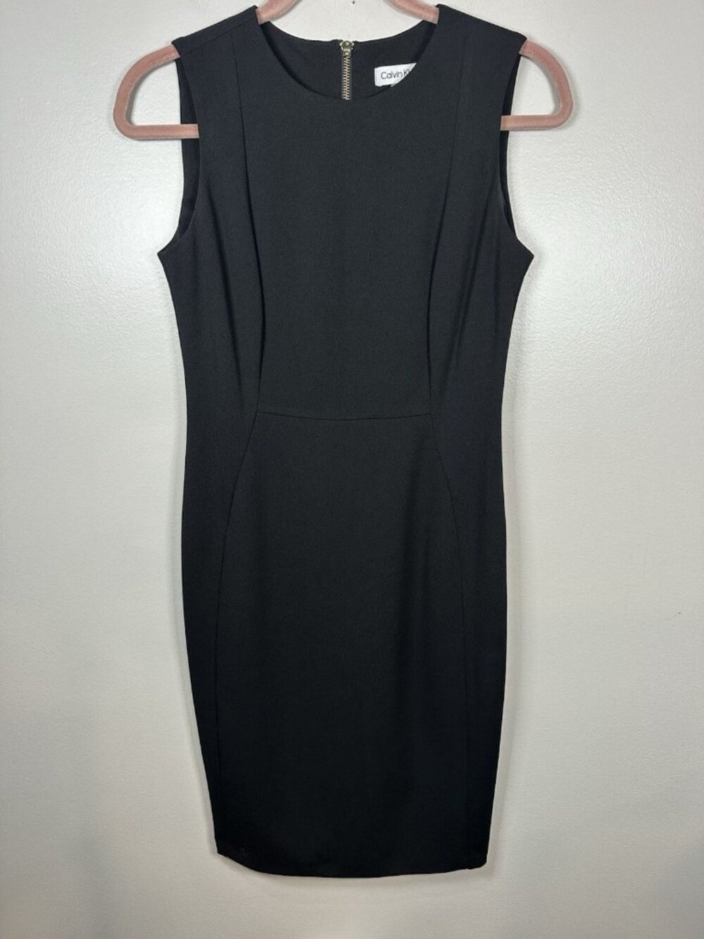 Calvin Klein Sheath Dress Size 4 Black Career Work LBD